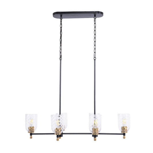 Craftmade Council 6Lt Island, Flat Black/Satin Brass