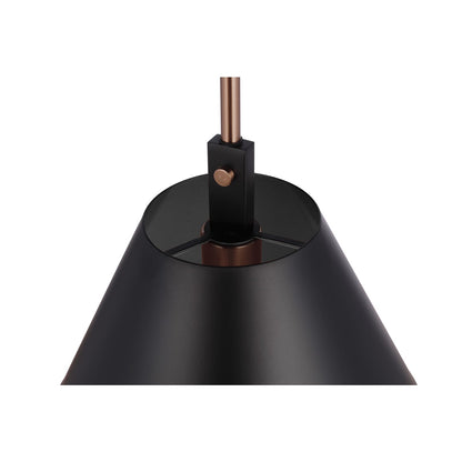 Craftmade Blake 1 Light Pendant, Flat Black/Satin Brass/Flat Black