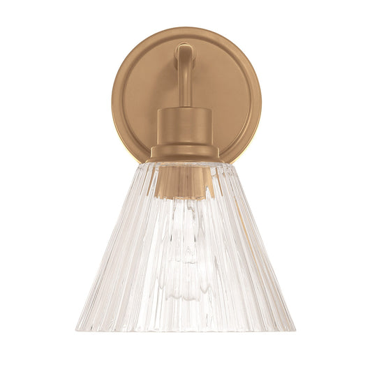 Craftmade Pleated 1 Light Wall Sconce, Premium Bronze/Clear Pleated - 61101-CPZ