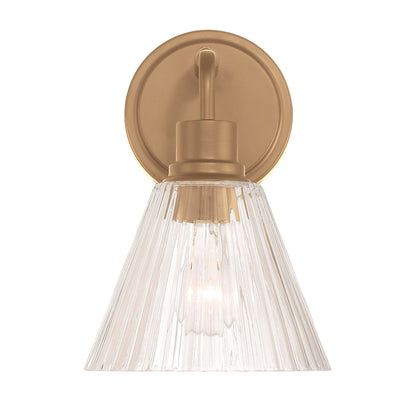 Craftmade Pleated 1 Light Wall Sconce, Premium Bronze/Clear Pleated