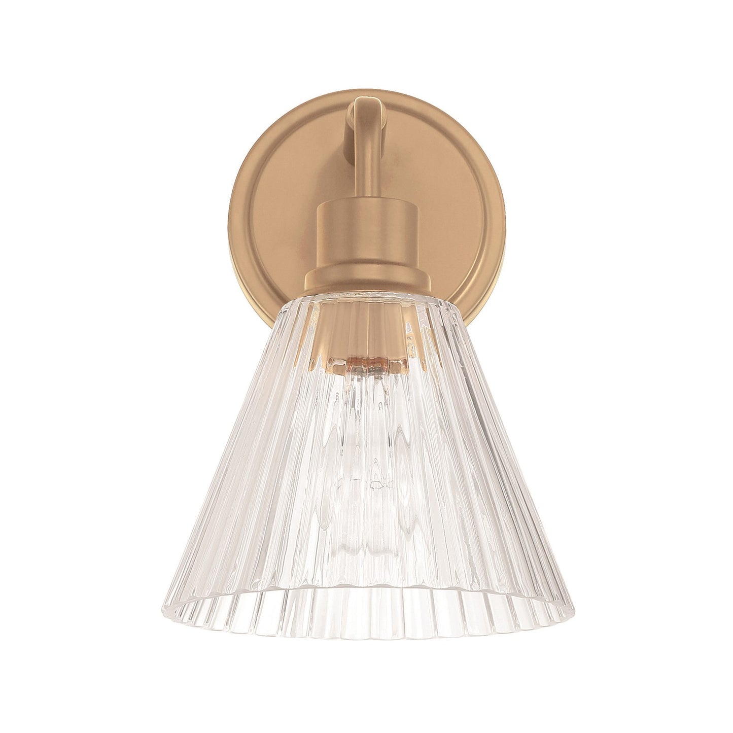 Craftmade Pleated 1 Light Wall Sconce, Premium Bronze/Clear Pleated