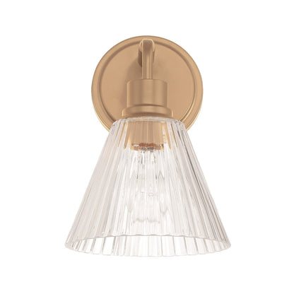 Craftmade Pleated 1 Light Wall Sconce, Premium Bronze/Clear Pleated