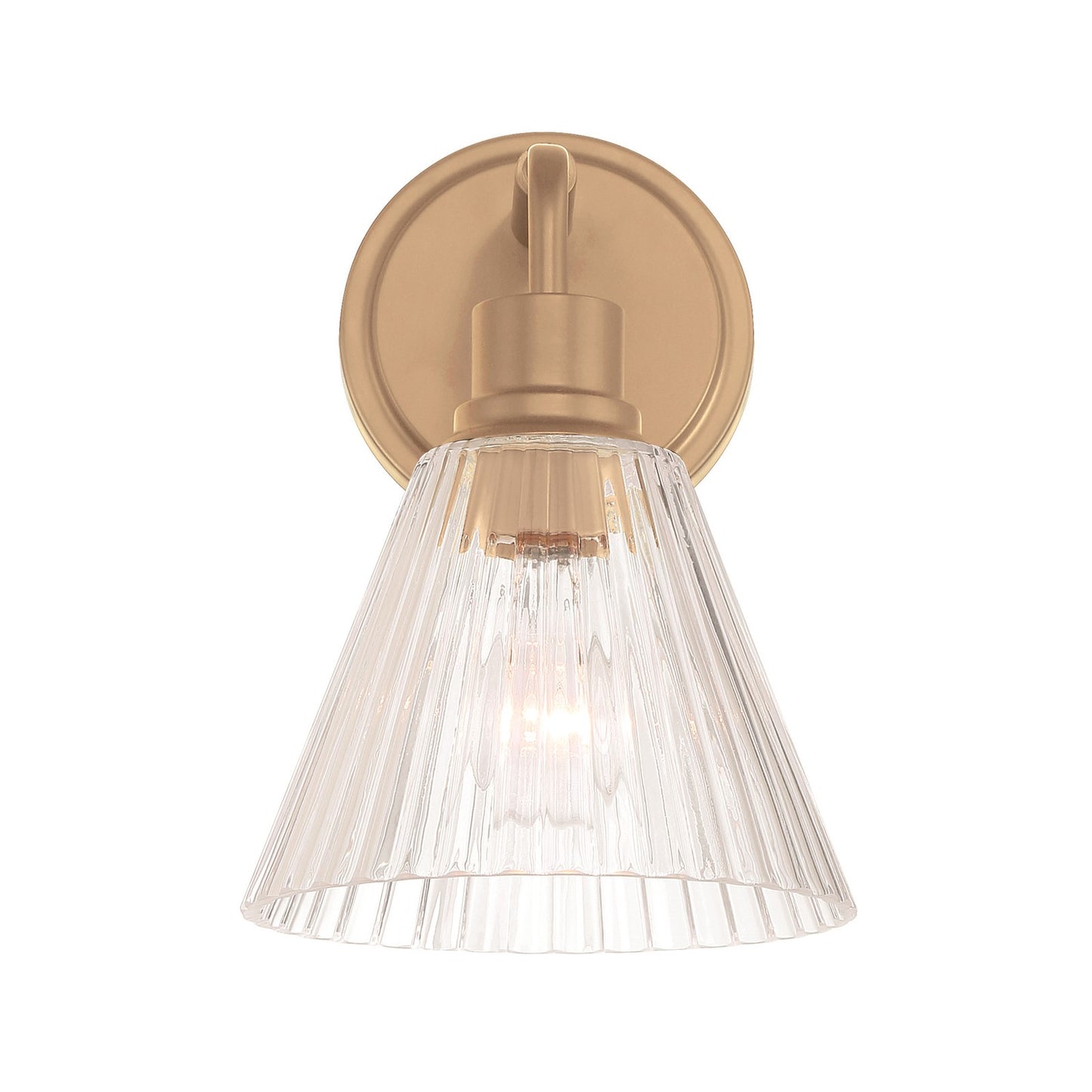 Craftmade Pleated 1 Light Wall Sconce, Premium Bronze/Clear Pleated