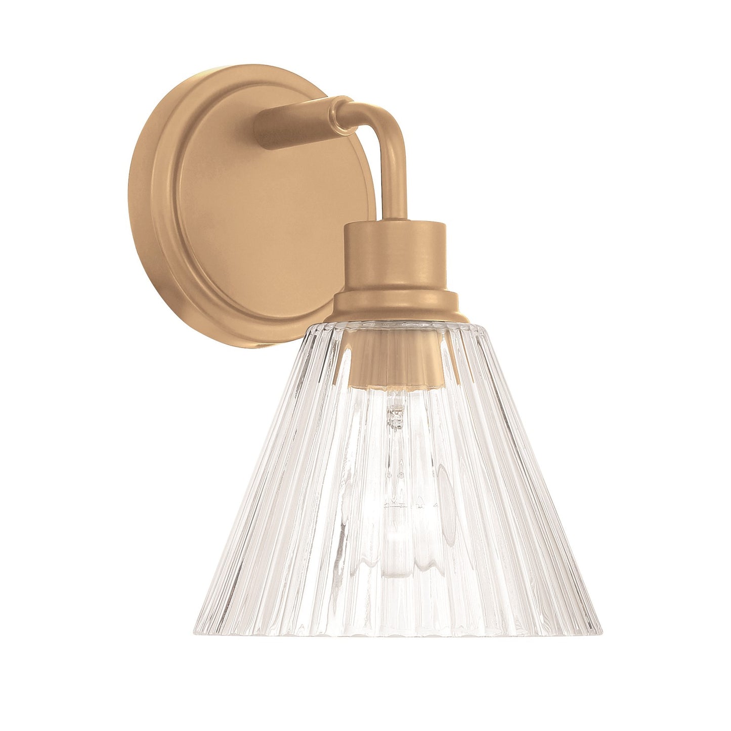 Craftmade Pleated 1 Light Wall Sconce, Premium Bronze/Clear Pleated