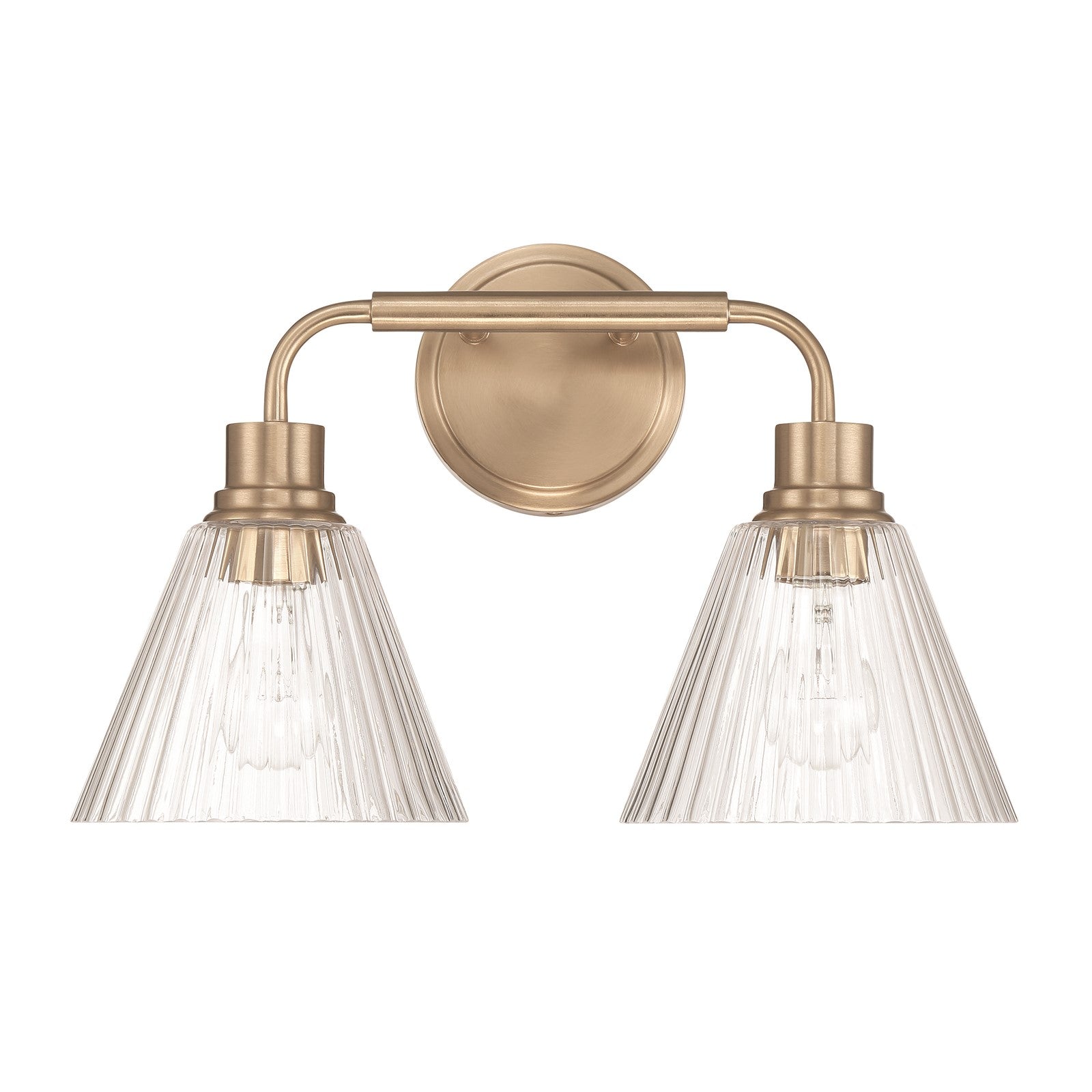 Craftmade Pleated 2 Light Vanity, Premium Bronze/Clear Pleated - 61102-CPZ