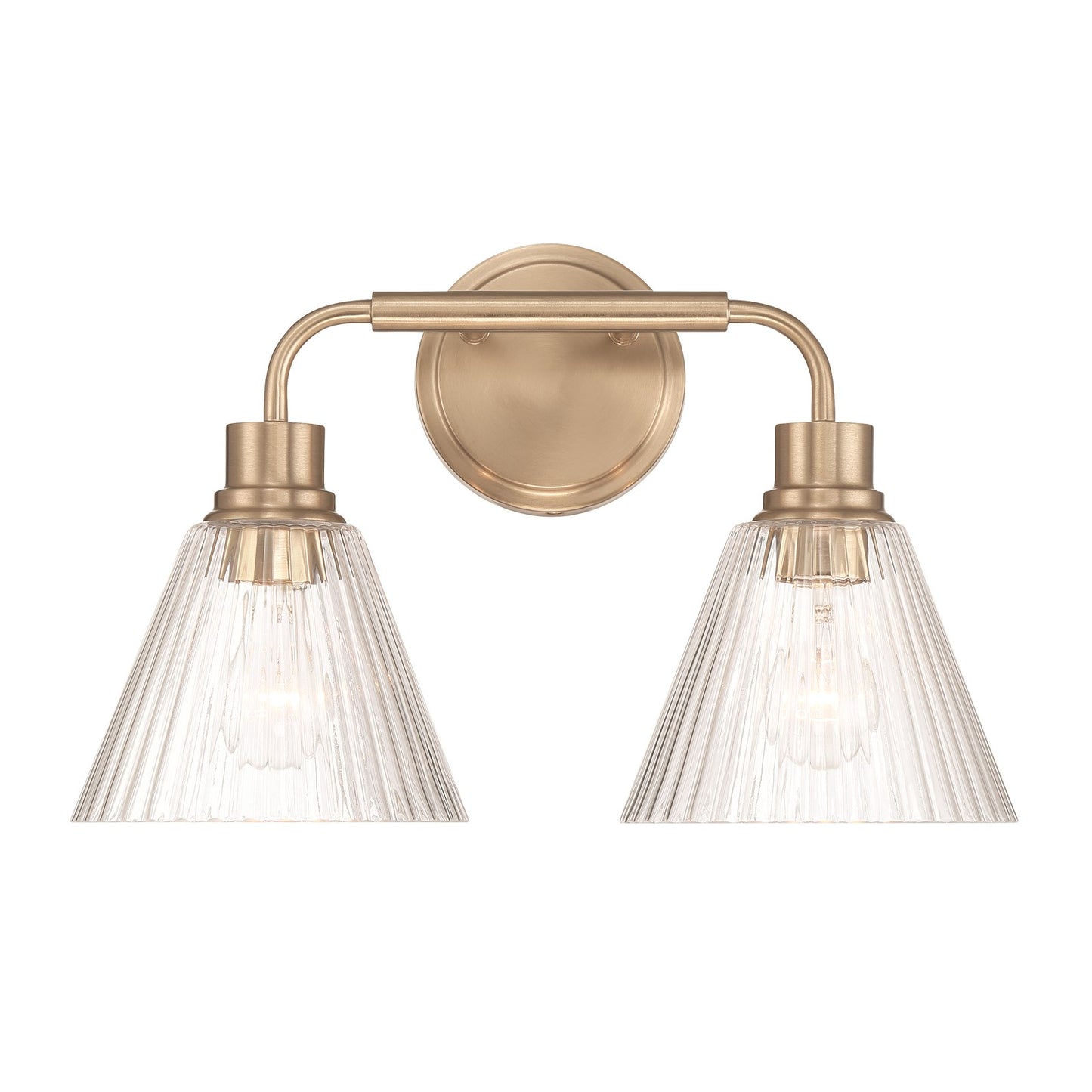 Craftmade Pleated 2 Light Vanity, Premium Bronze/Clear Pleated