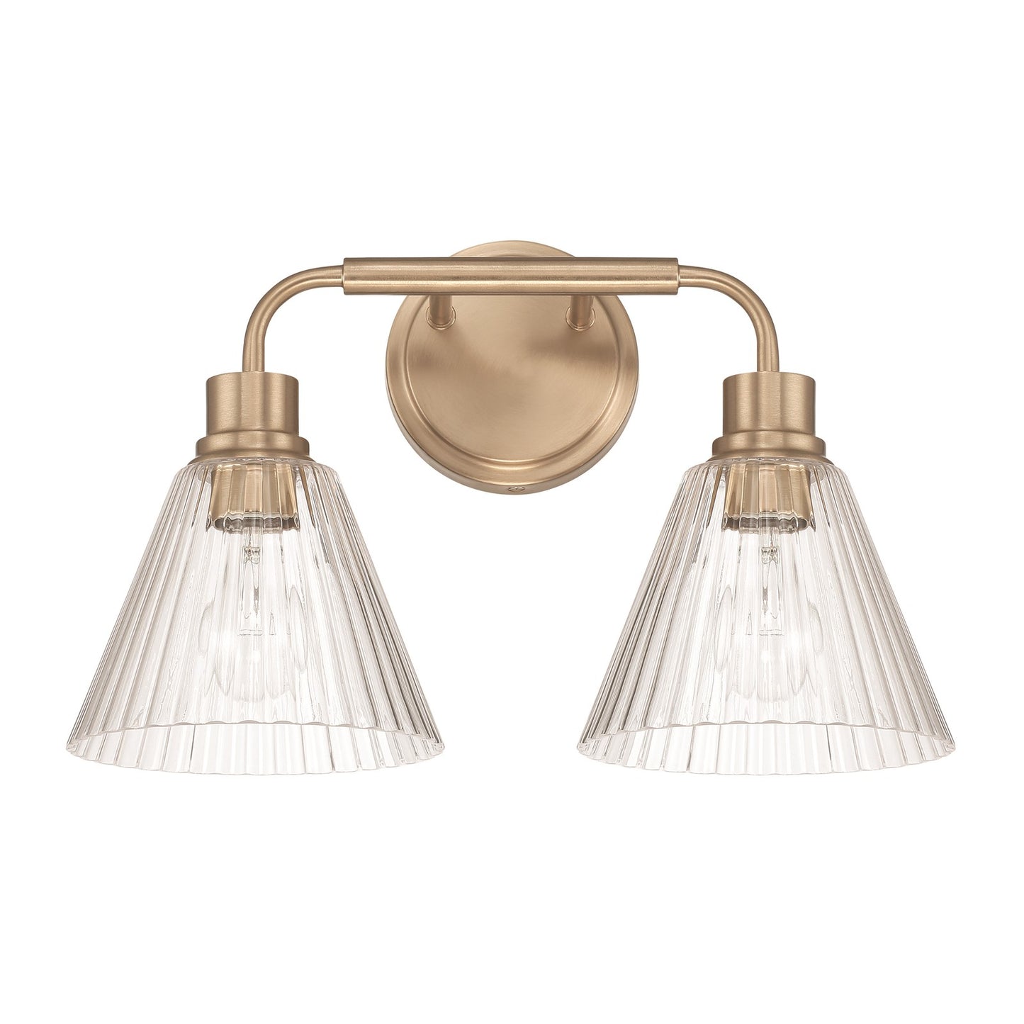 Craftmade Pleated 2 Light Vanity, Premium Bronze/Clear Pleated