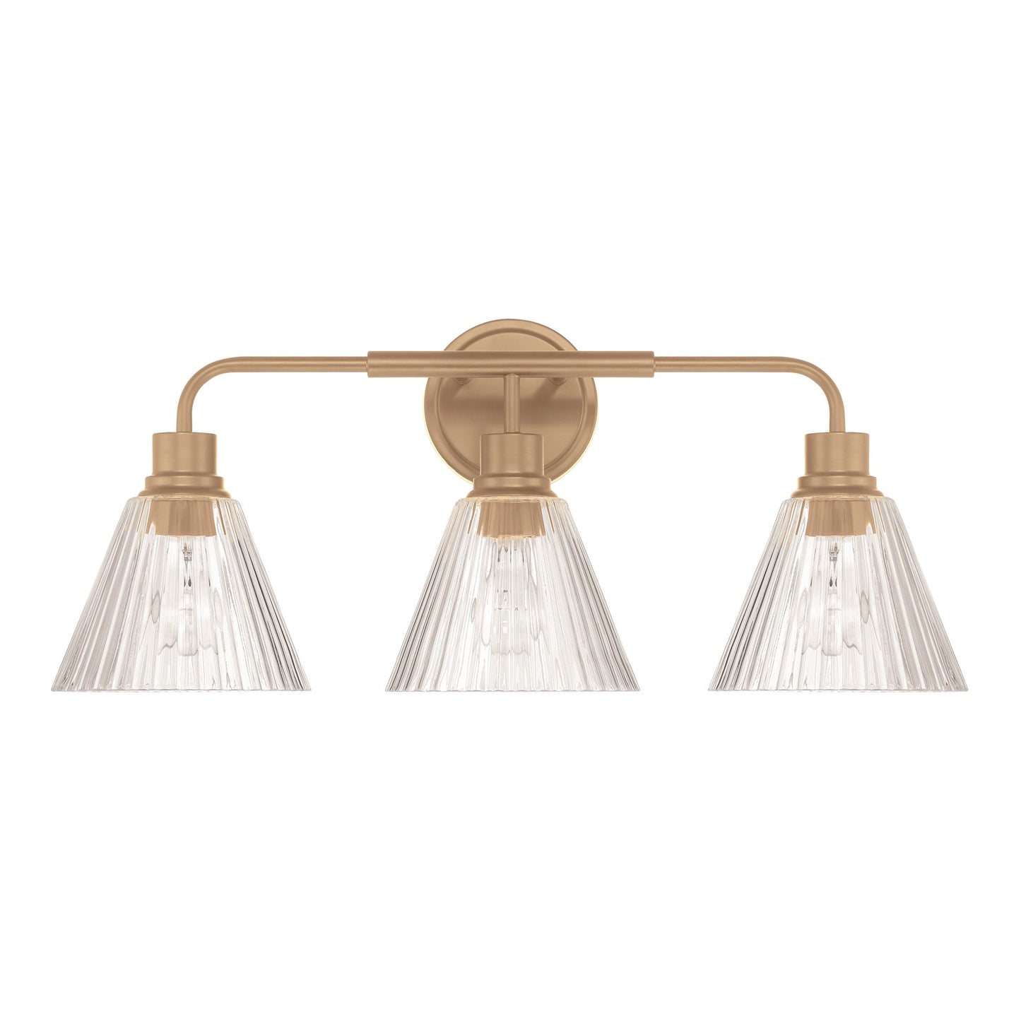 Craftmade Pleated 3 Light Vanity, Premium Bronze/Clear Pleated - 61103-CPZ