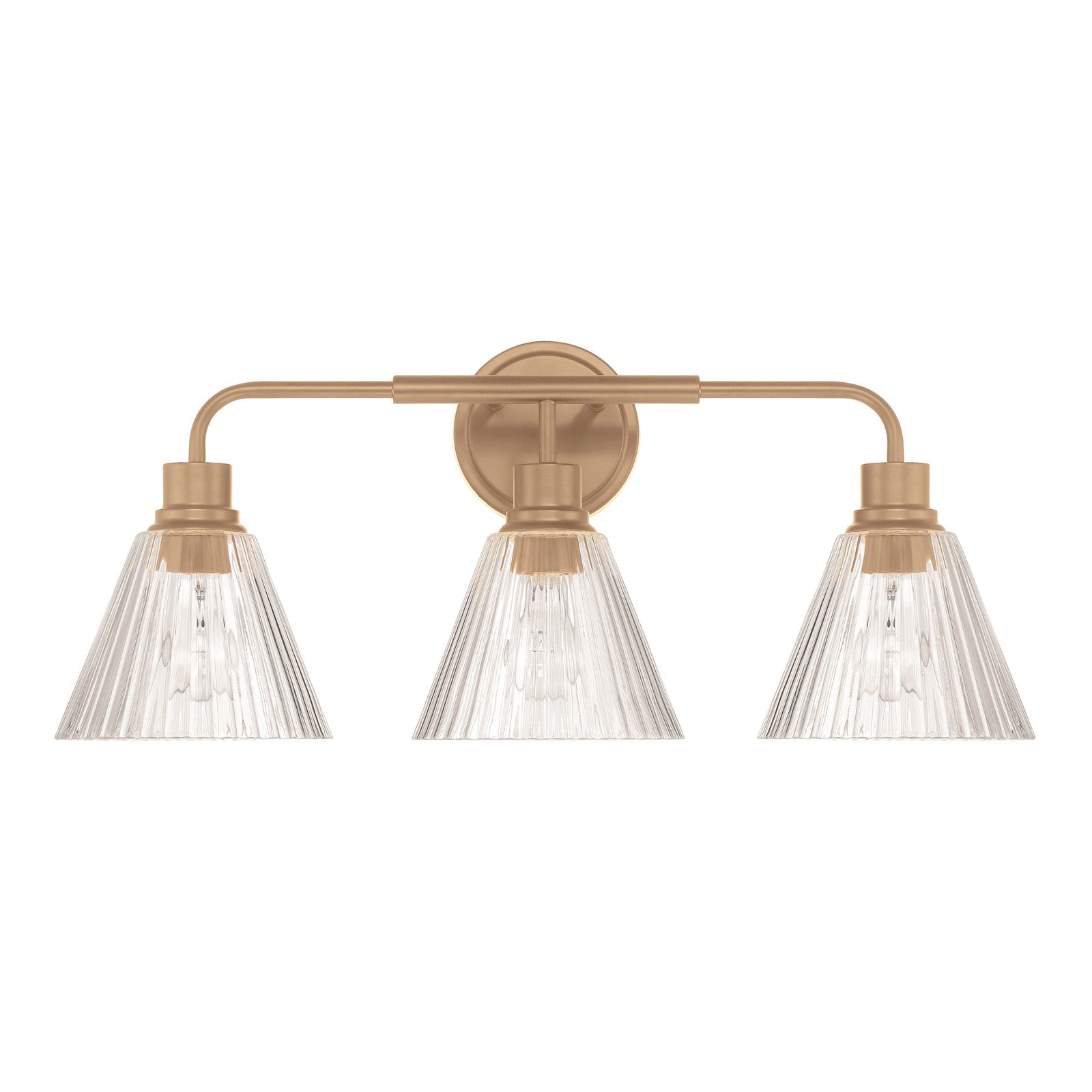 Craftmade Pleated 3 Light Vanity, Premium Bronze/Clear Pleated - 61103-CPZ