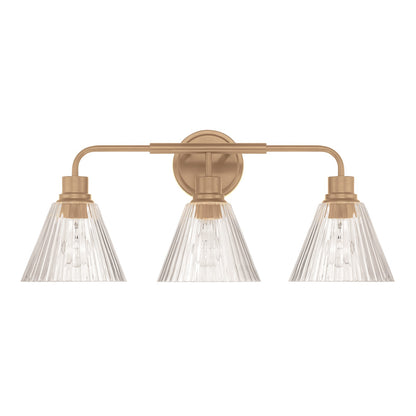 Craftmade Pleated 3 Light Vanity, Premium Bronze/Clear Pleated - 61103-CPZ