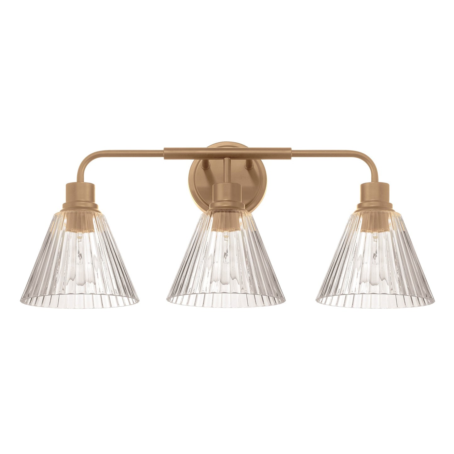 Craftmade Pleated 3 Light Vanity, Premium Bronze/Clear Pleated