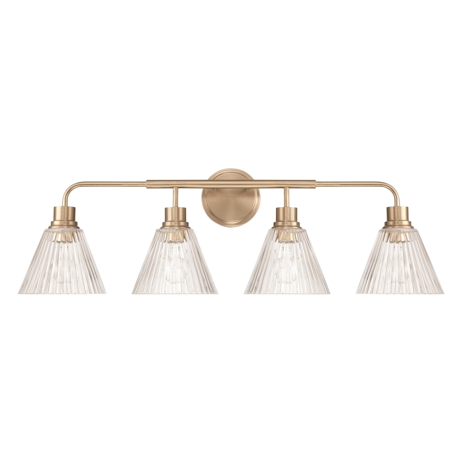Craftmade Pleated 4 Light Vanity, Premium Bronze/Clear Pleated - 61104-CPZ