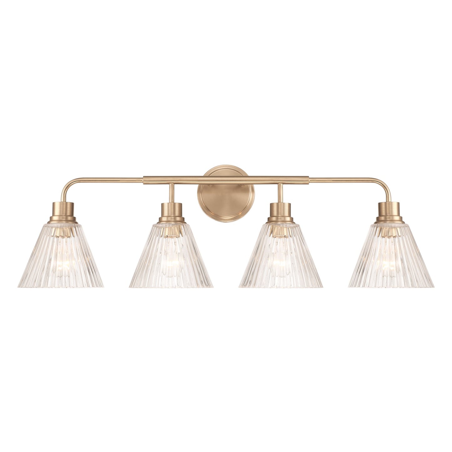 Craftmade Pleated 4 Light Vanity, Premium Bronze/Clear Pleated
