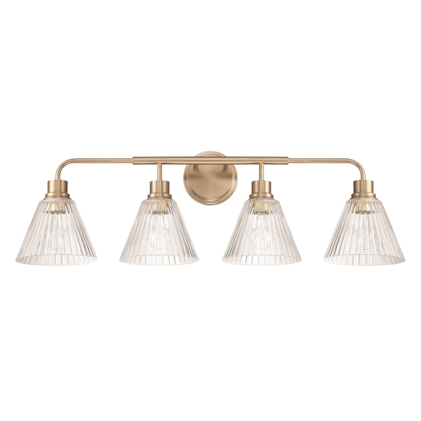 Craftmade Pleated 4 Light Vanity, Premium Bronze/Clear Pleated