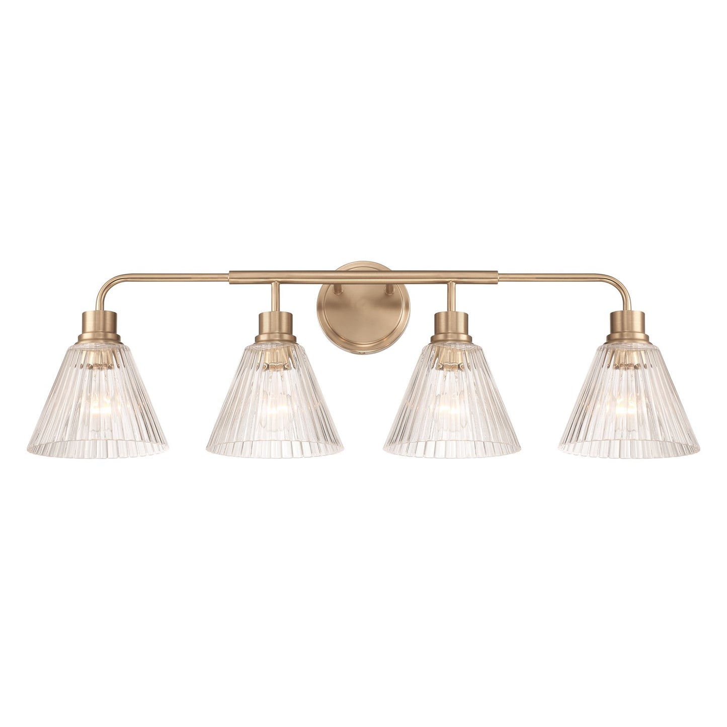 Craftmade Pleated 4 Light Vanity, Premium Bronze/Clear Pleated