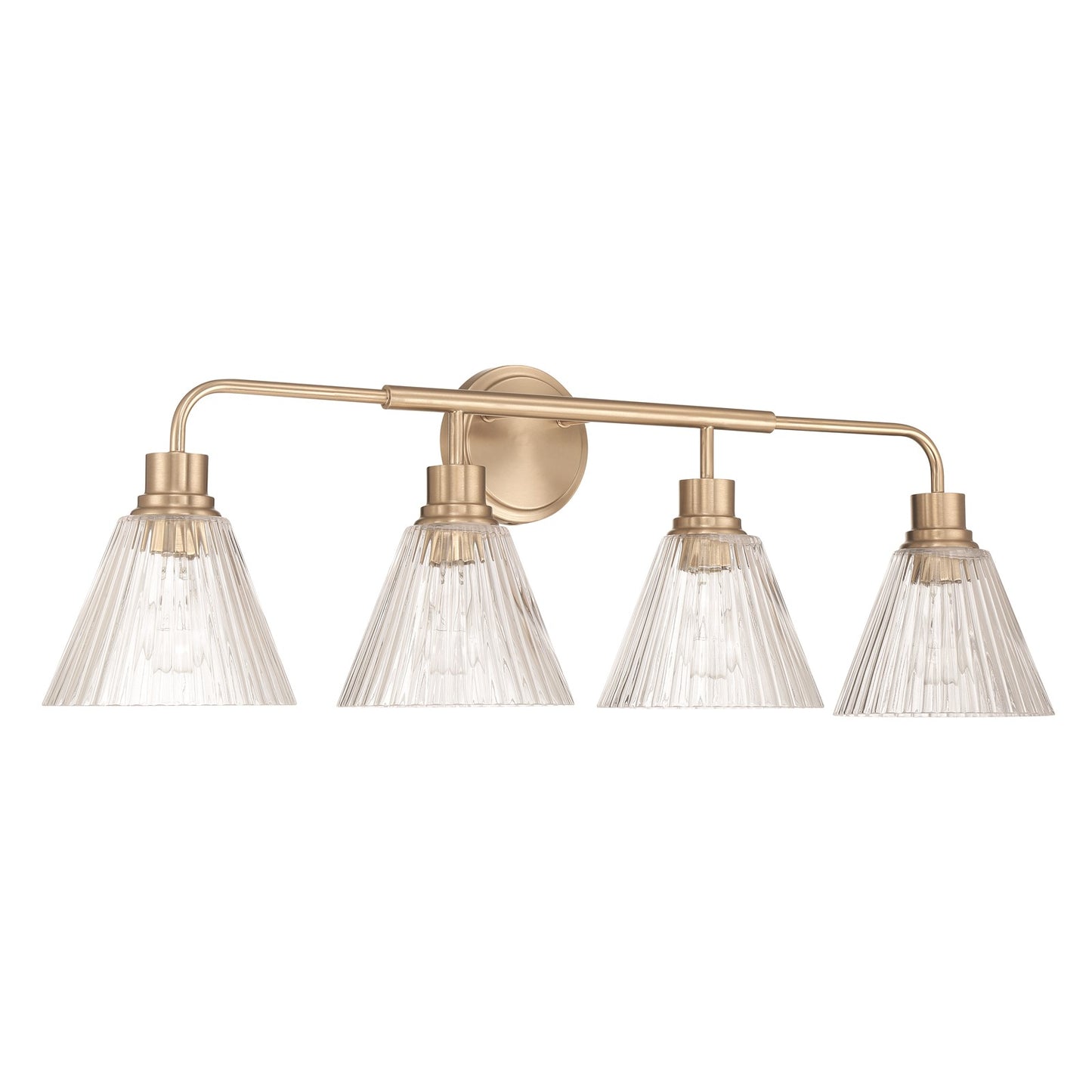 Craftmade Pleated 4 Light Vanity, Premium Bronze/Clear Pleated