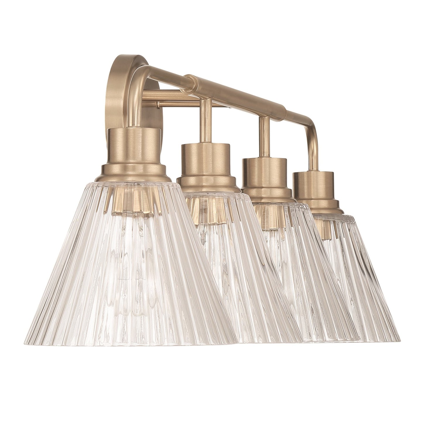 Craftmade Pleated 4 Light Vanity, Premium Bronze/Clear Pleated