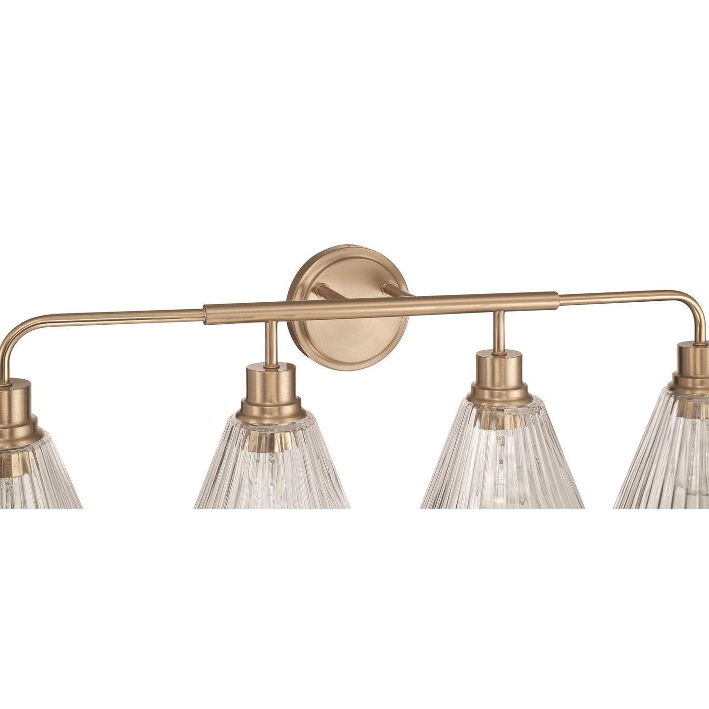 Craftmade Pleated 4 Light Vanity, Premium Bronze/Clear Pleated
