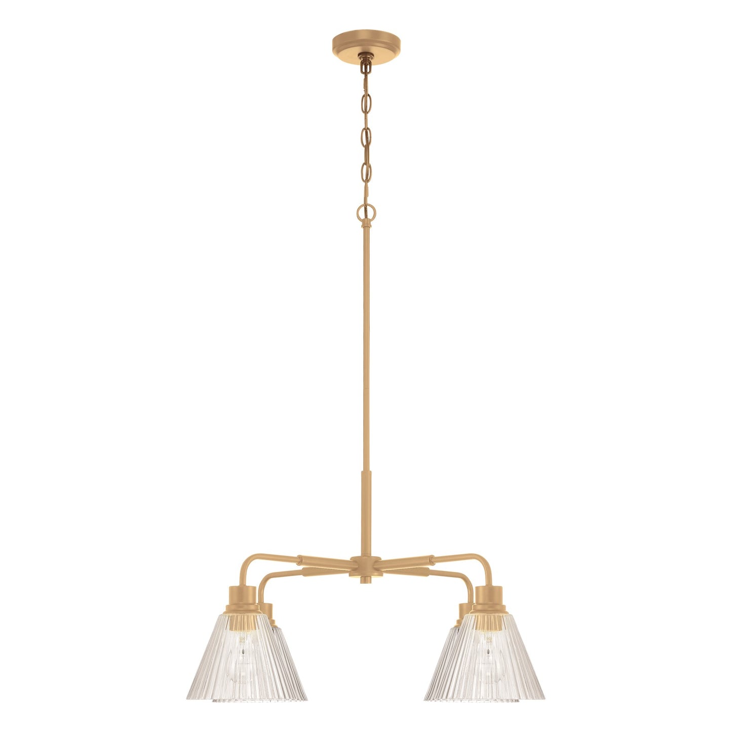 Craftmade Pleated 4 Light Chandelier, Premium Bronze/Clear Pleated