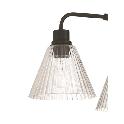 Craftmade Pleated 4 Light Chandelier, Flat Black/Clear Pleated