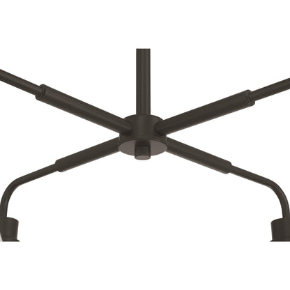 Craftmade Pleated 4 Light Chandelier, Flat Black/Clear Pleated