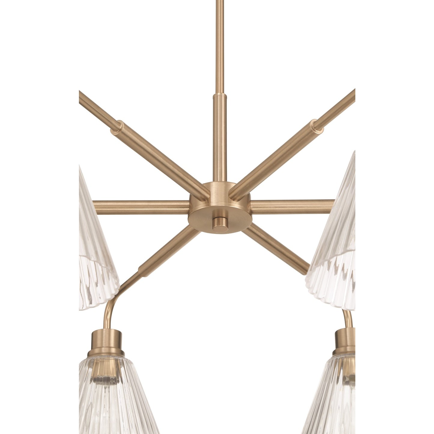 Craftmade Pleated 6 Light Chandelier, Premium Bronze/Clear Pleated