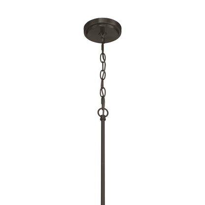 Craftmade Pleated 6 Light Chandelier, Flat Black/Clear Pleated