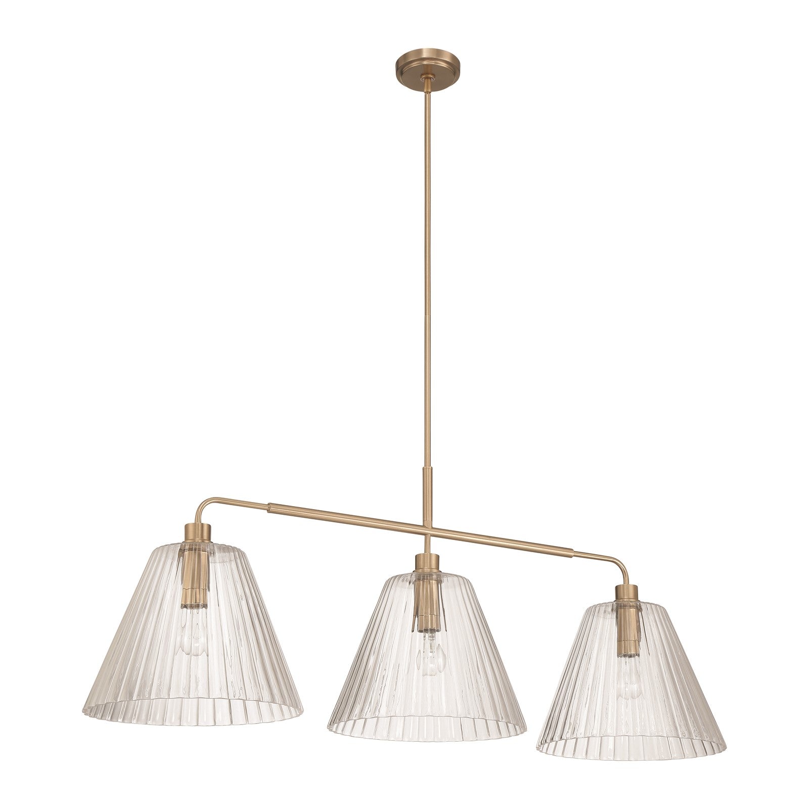 Craftmade Pleated 3 Light Island, Premium Bronze/Clear Pleated - 61173-CPZ