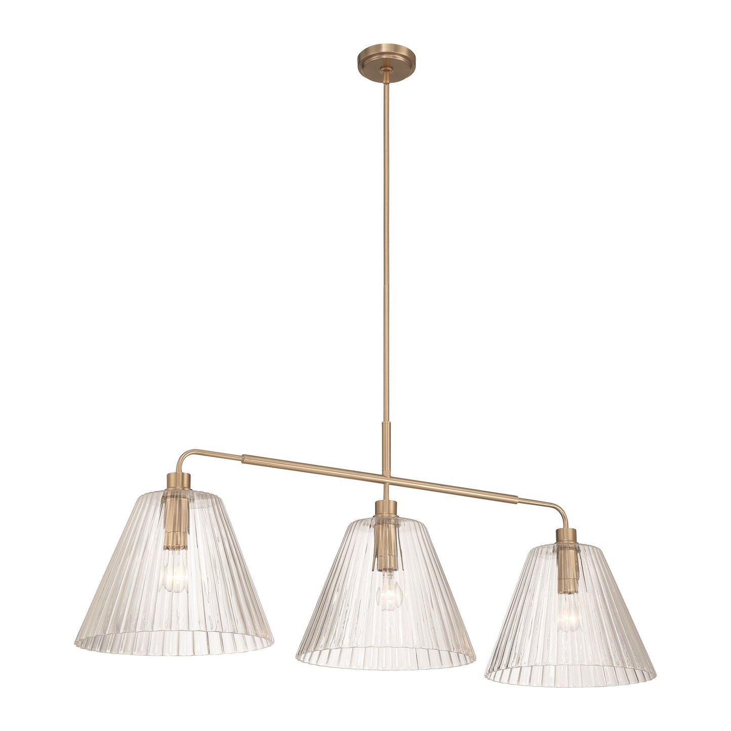Craftmade Pleated 3 Light Island, Premium Bronze/Clear Pleated