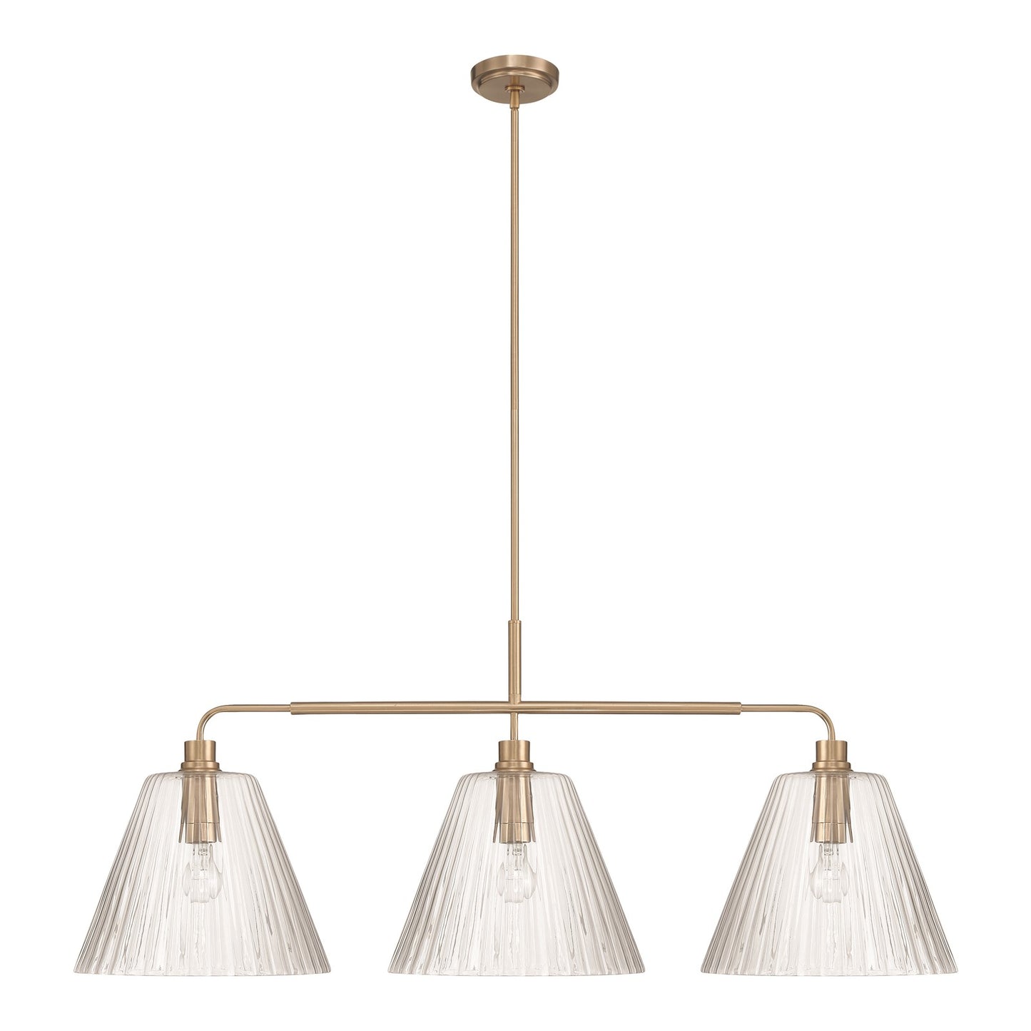 Craftmade Pleated 3 Light Island, Premium Bronze/Clear Pleated