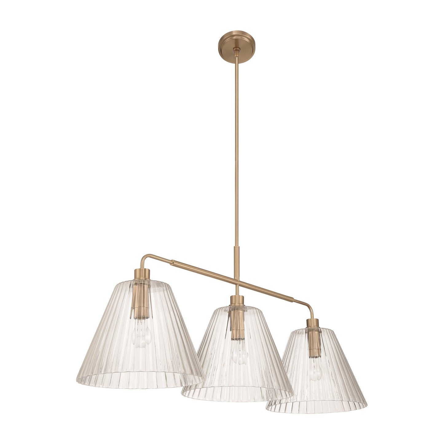 Craftmade Pleated 3 Light Island, Premium Bronze/Clear Pleated