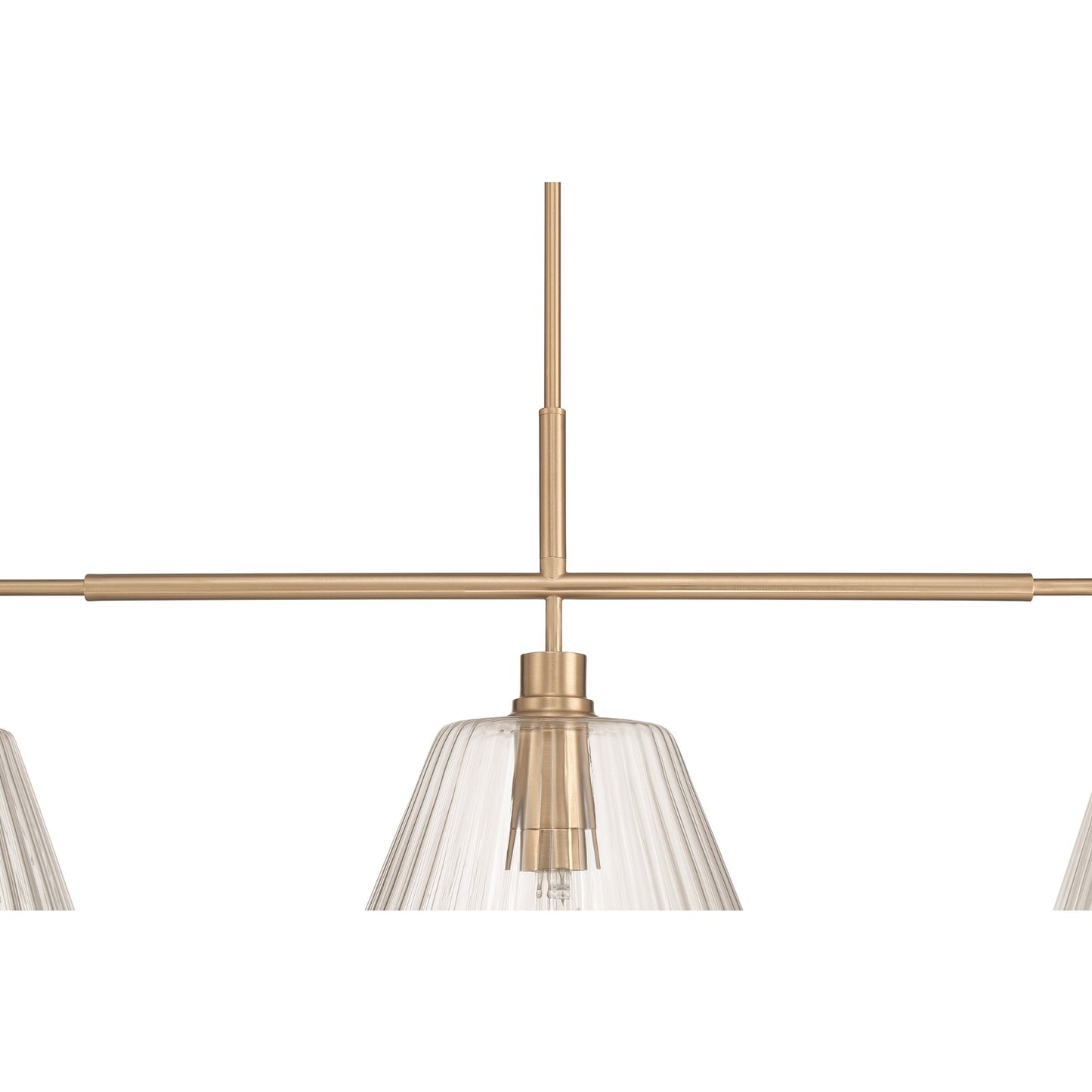 Craftmade Pleated 3 Light Island, Premium Bronze/Clear Pleated