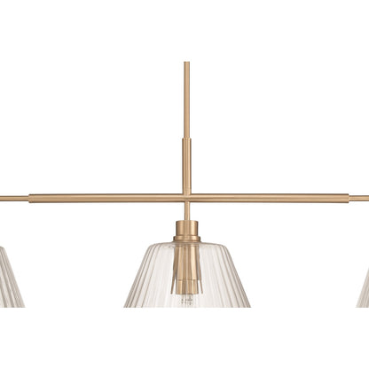 Craftmade Pleated 3 Light Island, Premium Bronze/Clear Pleated