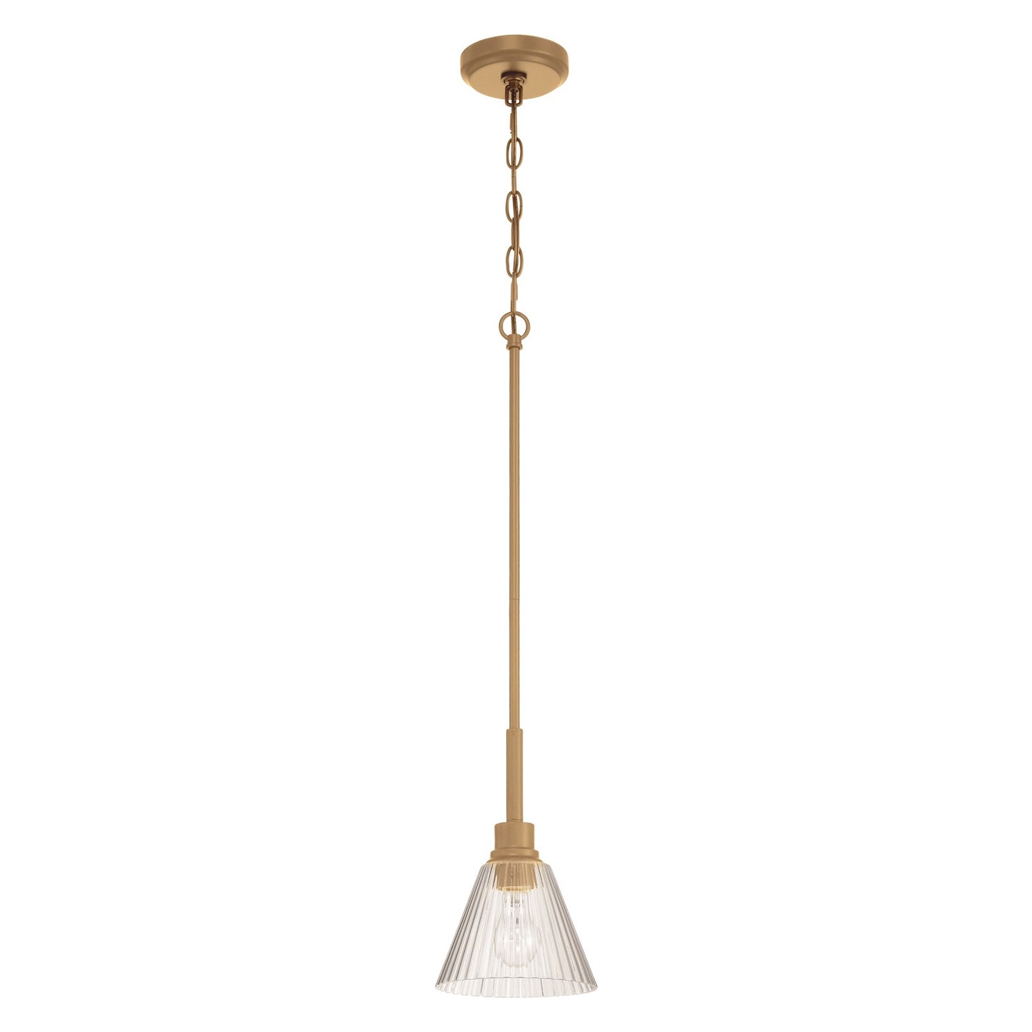 Craftmade Pleated 1 Light Mini Pendant, Premium Bronze/Clear Pleated - 61191-CPZ