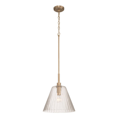 Craftmade Pleated 1 Light Pendant, Premium Bronze/Clear Pleated