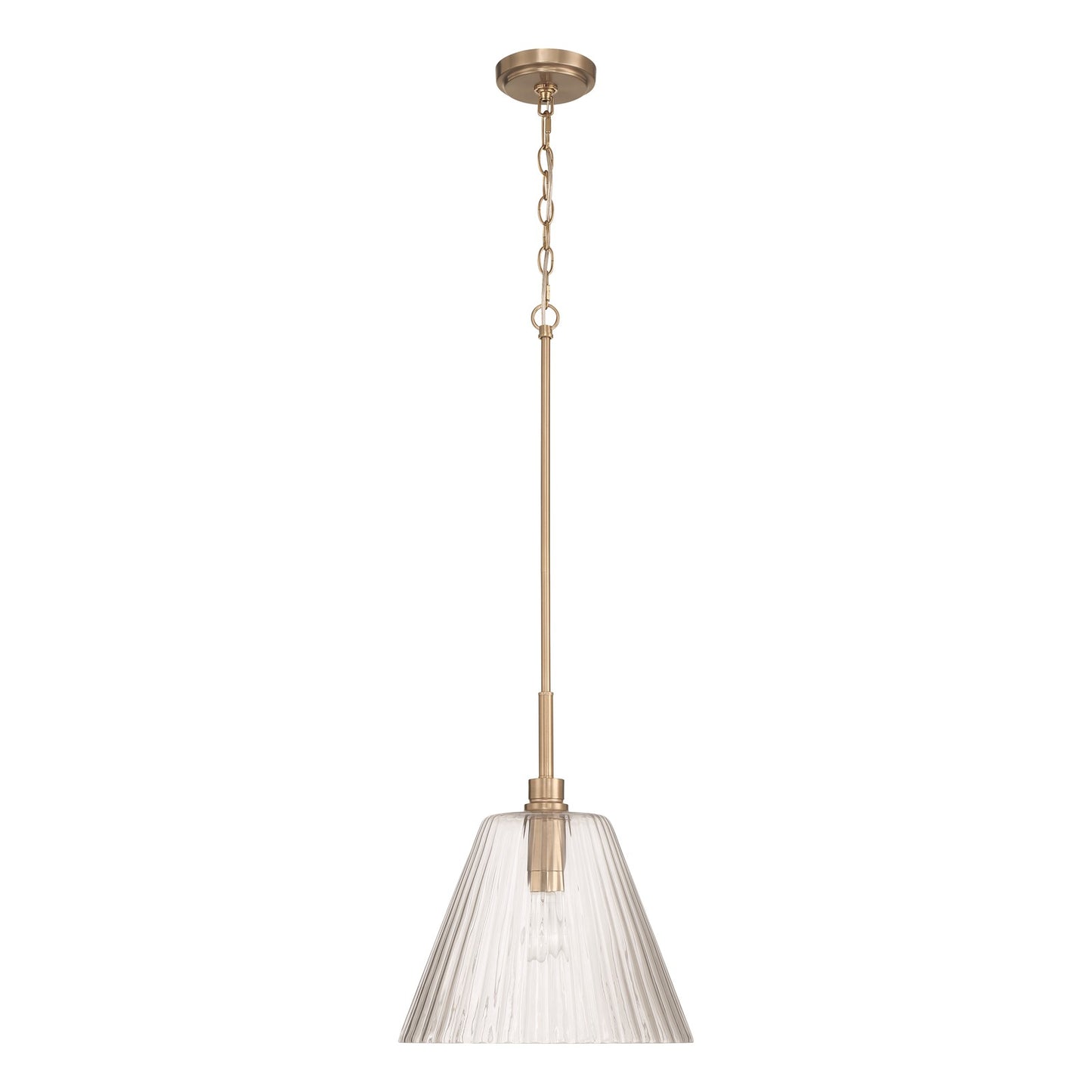 Craftmade Pleated 1 Light Pendant, Premium Bronze/Clear Pleated