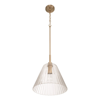 Craftmade Pleated 1 Light Pendant, Premium Bronze/Clear Pleated