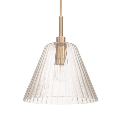 Craftmade Pleated 1 Light Pendant, Premium Bronze/Clear Pleated