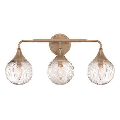 Craftmade Reflection 3 Light Vanity, Premium Bronze/Clear Textured
