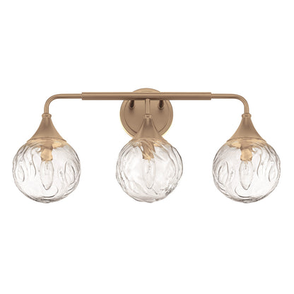 Craftmade Reflection 3 Light Vanity, Premium Bronze/Clear Textured