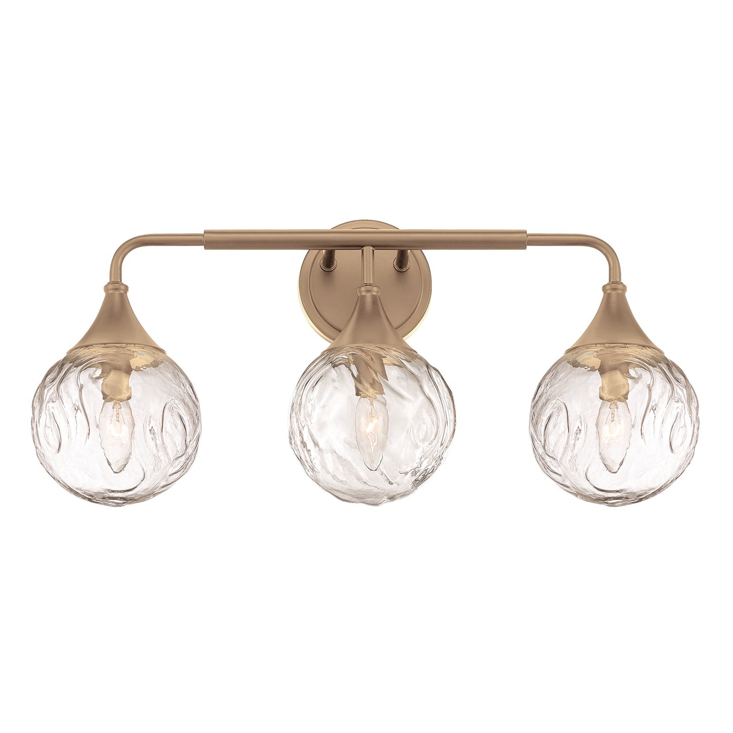 Craftmade Reflection 3 Light Vanity, Premium Bronze/Clear Textured