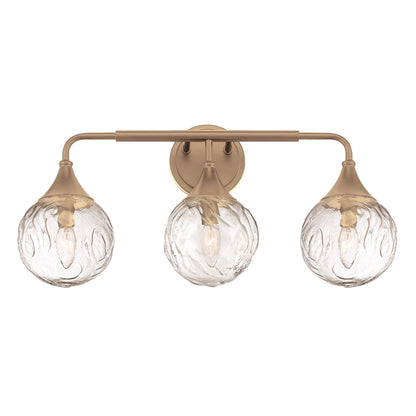 Craftmade Reflection 3 Light Vanity, Premium Bronze/Clear Textured