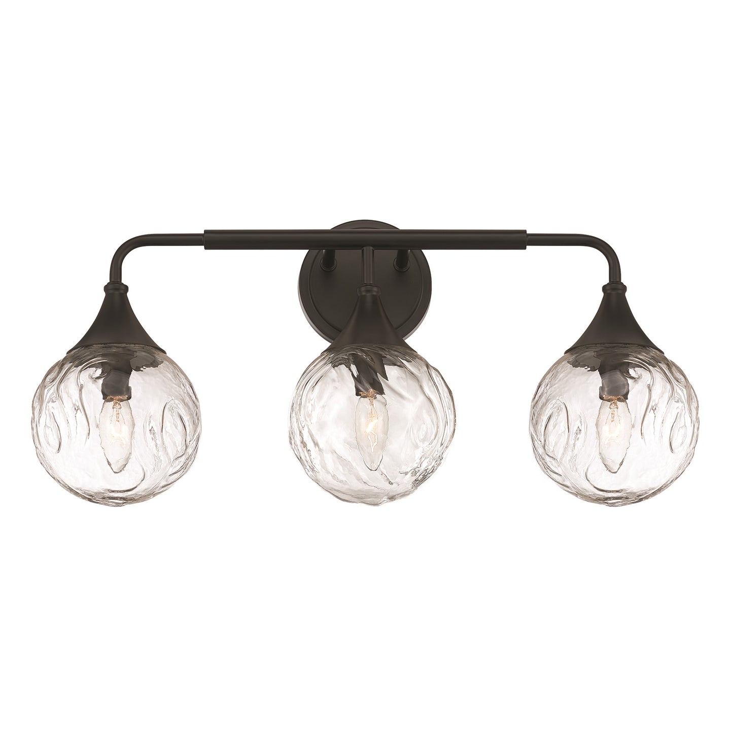 Craftmade Reflection 3 Light Vanity, Flat Black/Clear Textured