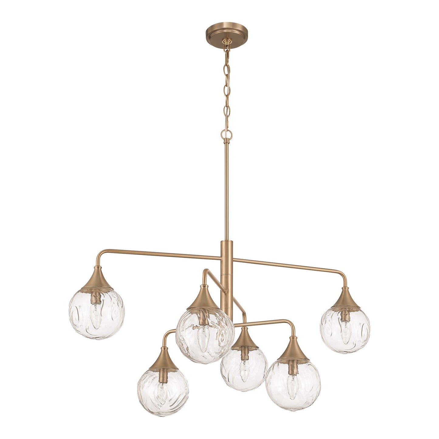 Craftmade Reflection 6 Light Chandelier, Bronze/Clear Textured - 61226-CPZ