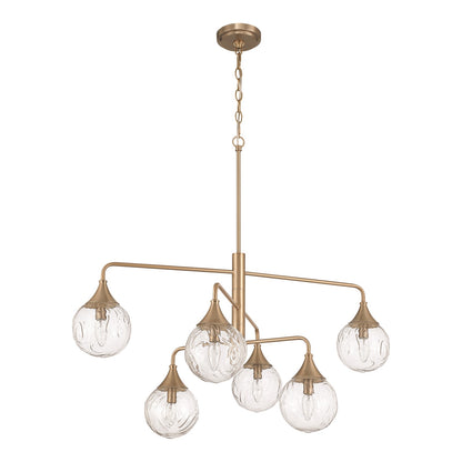 Craftmade Reflection 6 Light Chandelier, Bronze/Clear Textured - 61226-CPZ