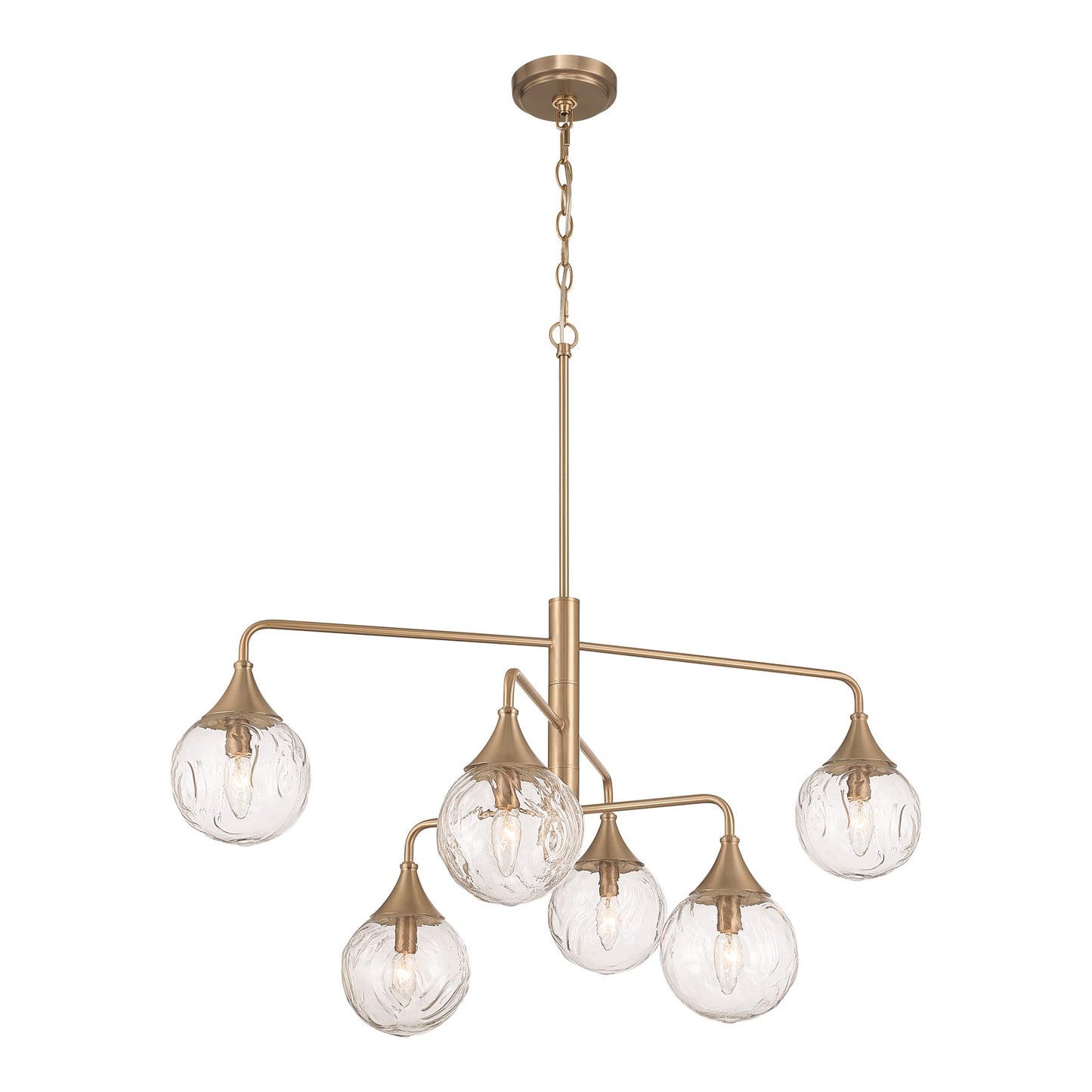 Craftmade Reflection 6 Light Chandelier, Bronze/Clear Textured