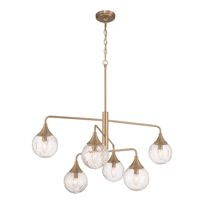 Craftmade Reflection 6 Light Chandelier, Bronze/Clear Textured
