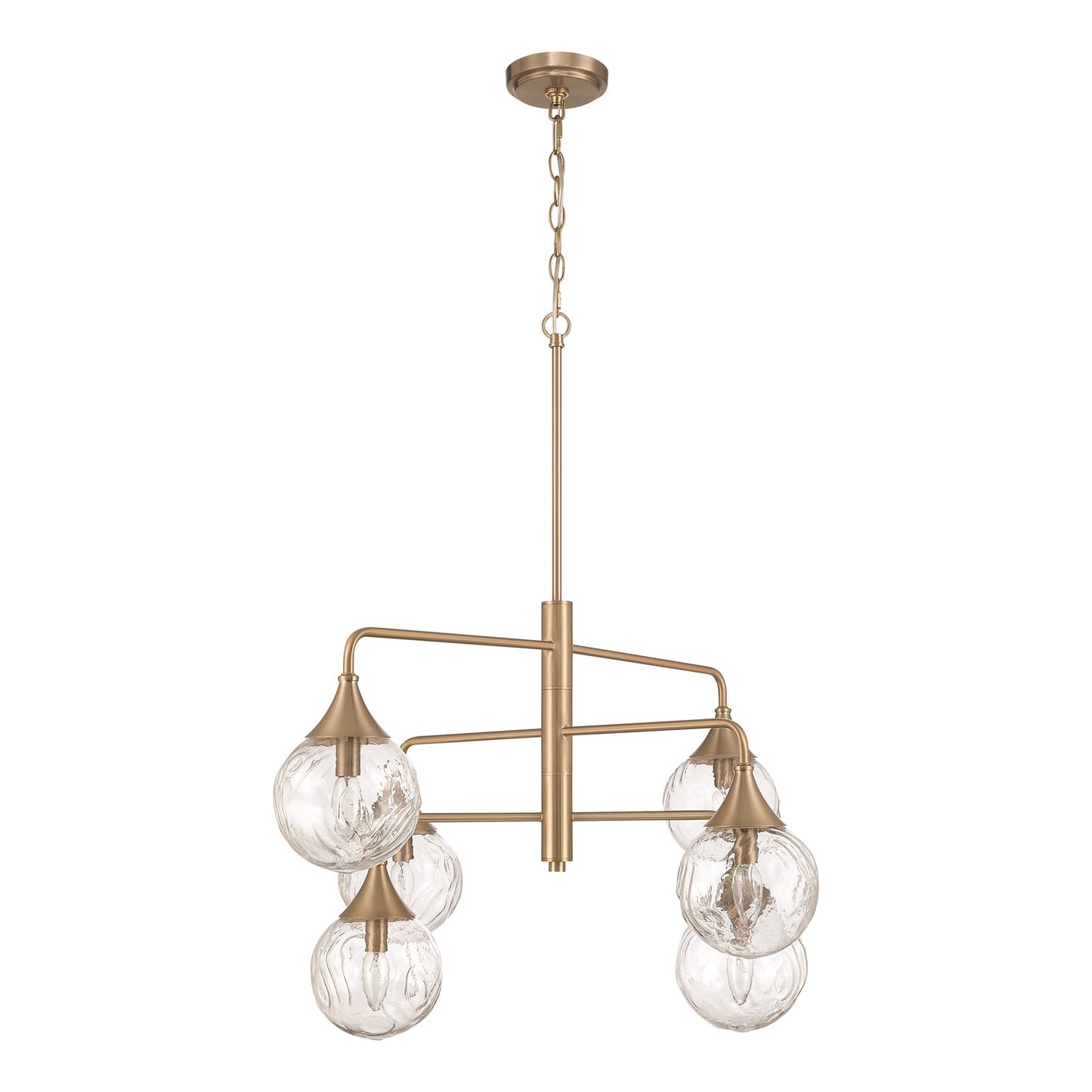 Craftmade Reflection 6 Light Chandelier, Bronze/Clear Textured