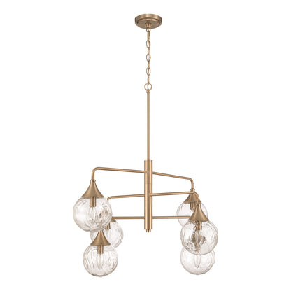 Craftmade Reflection 6 Light Chandelier, Bronze/Clear Textured