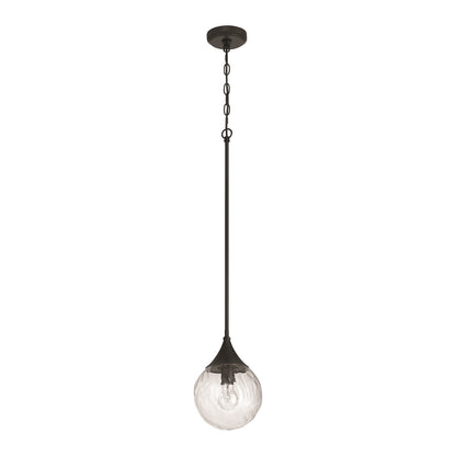 Craftmade Reflection 1 Light Mini Pendant, Flat Black/Clear Textured - 61291-FB